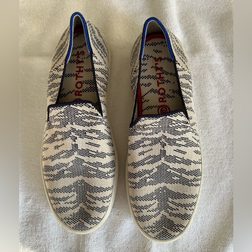 Rothy's Maritime Zebra Sneakers size 7 - good used condition